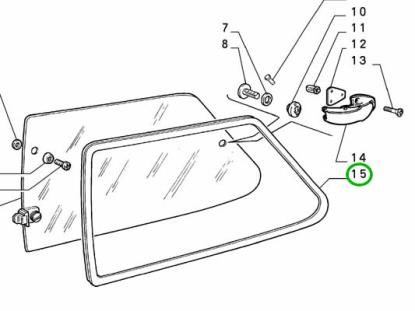 7727197 Raamrubber zijruit rechts Fiat Uno