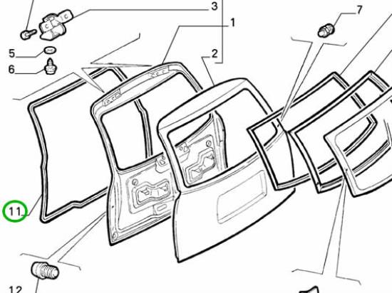 7734604 Deurrubber achterklep