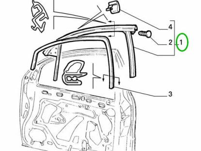 7769798 Deurrubber rechter voorzijde