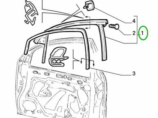 7769798 Deurrubber rechter voorzijde