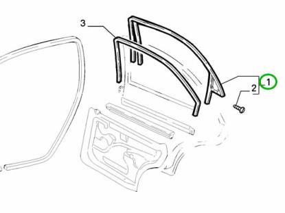 7770102 Raamrubber achterdeur rechts
