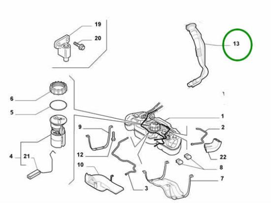 51747227 Vulslang Fiat Panda type 169 benzine uitvoeringen