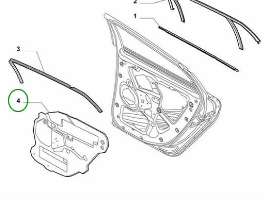 51793345 Beschermings vlies deur bekleding rechts achter Fiat Bravo 2007 tot 2014