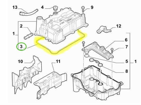 55228597 Kleppendekselpakking 500 Punto Panda Ypsilon