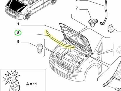 46844106 Rubber aansluitprofiel motorkap