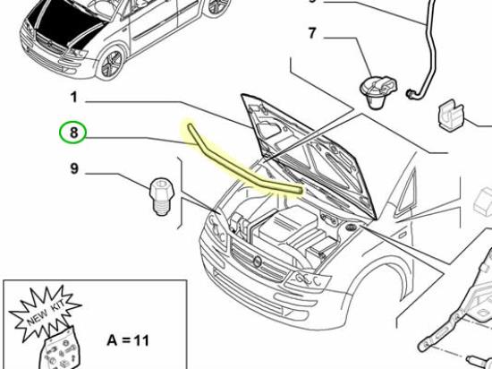 46844106 Rubber aansluitprofiel motorkap