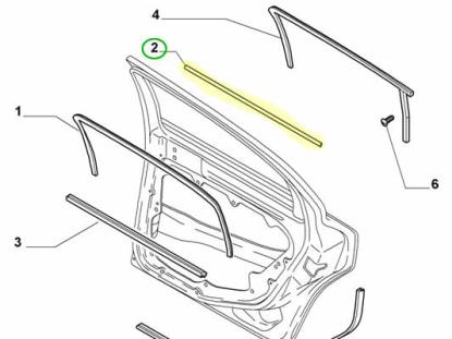 51734956 Raamlijst achterdeur links