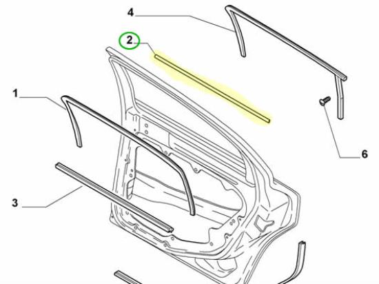 51734956 Raamlijst achterdeur links