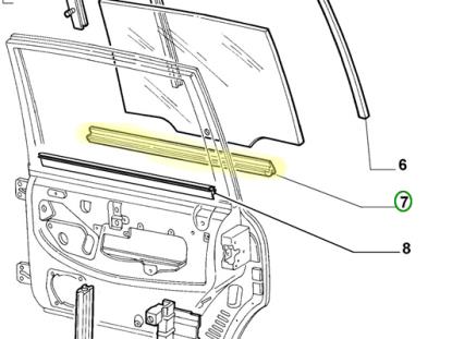 51758061 Raamlijst achterdeur rechts