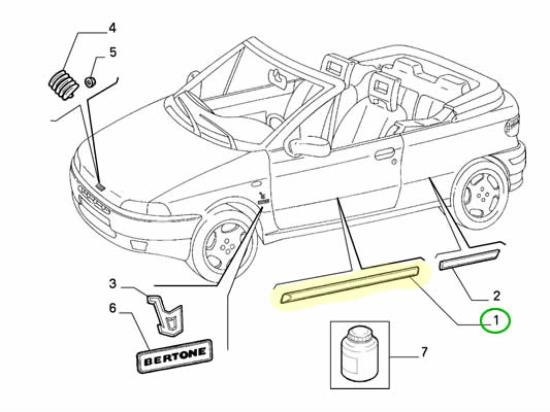 710921080 Stootstrip voordeur rechts