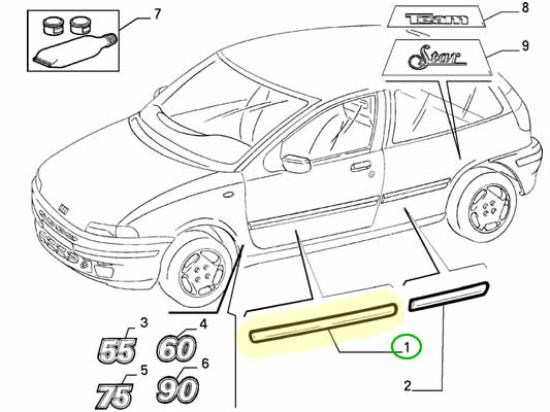 717398080 Stootstrip voordeur rechts