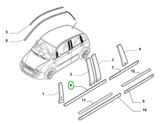 735365677 Stootstrip voordeur rechts