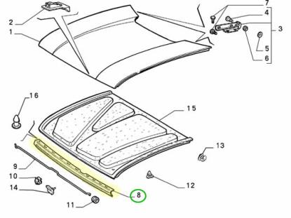7726807 Aansluitrubber motorkap