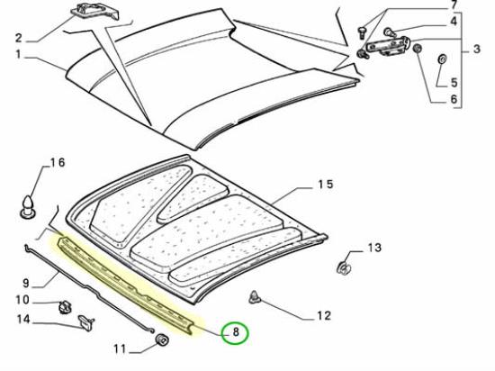 7726807 Aansluitrubber motorkap