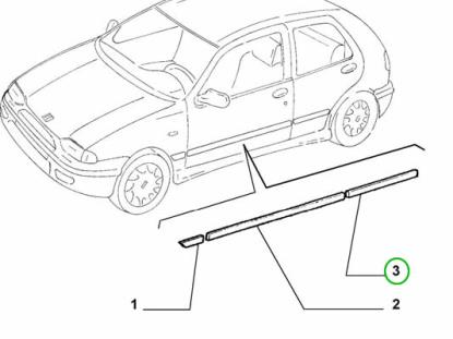 100153009 Stootstrip achterdeur links