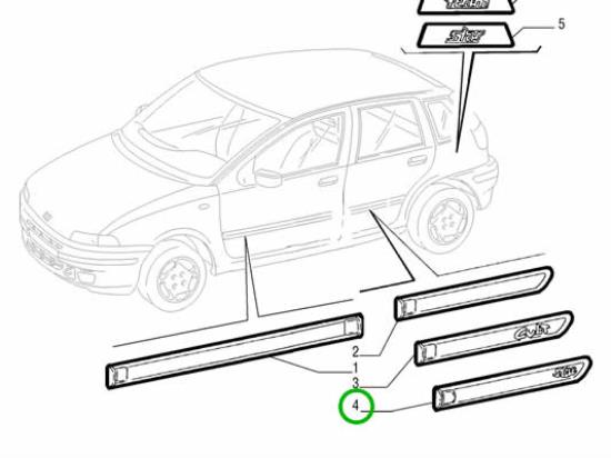 183168080 Stootstrip achterdeur rechts