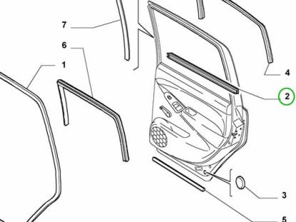 46835028 Raamlijst achterdeur links