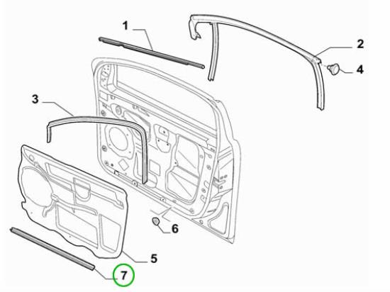 51800938 Raamlijst voordeur links interieur zijde