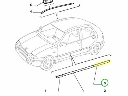 714152808 Stootstrip achterdeur rechts