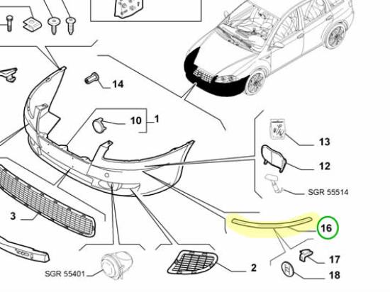 71748456 Soorbumper stootstrip linkerzijde