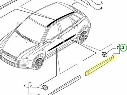 735321770 Stootstrip achterdeur rechts