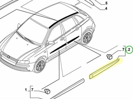 735321770 Stootstrip achterdeur rechts