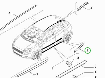 735410827 Stootstrip achterdeur links