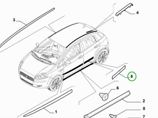735410827 Stootstrip achterdeur links