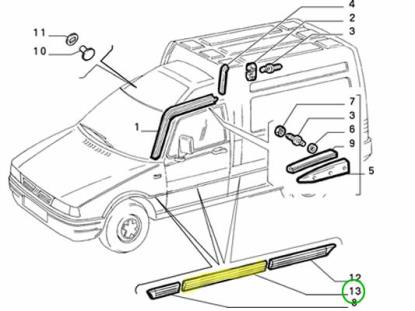 7518769 Stootstrip voordeur links