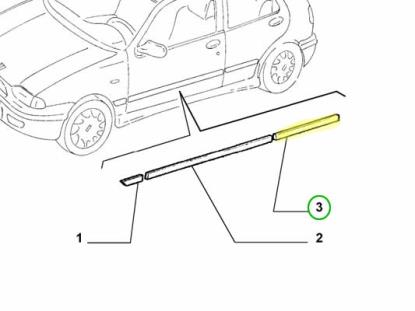 98811308 Stootstrip achterdeur links