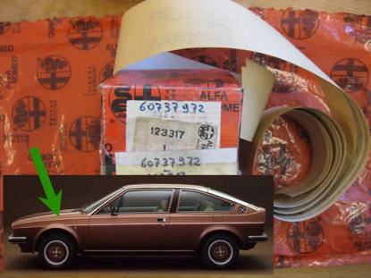 123317 Sticker scherm linksvoor goudkleurig Alfa Romeo Sud Sprint Plus