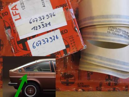 123321 Sticker scherm linksachter goudkleurig Alfa Romeo Sud Sprint Plus