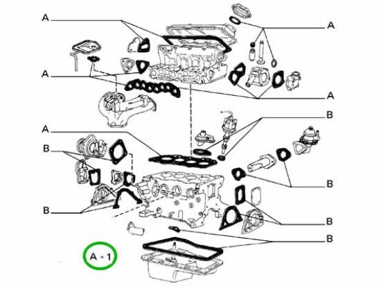 5891930 Koppakkingset 1.1 en 1.3