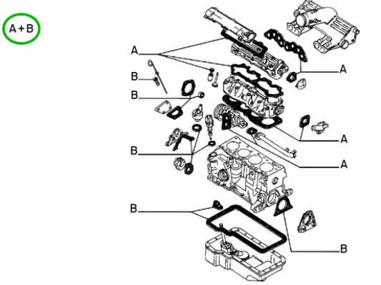 5894256 Motorpakkingset inclusief koppakking 1.6