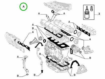 71718142 Motorpakkingset inclusief koppakking 1.6 16v