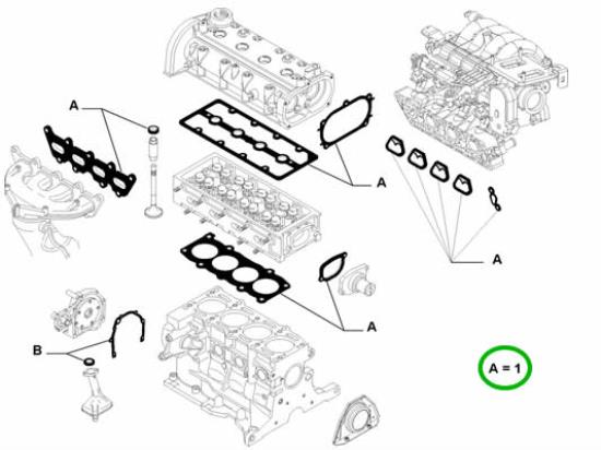 71736243 Koppakkingset 1.2 16v