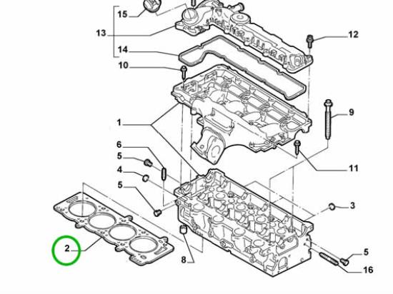 9631367380 Koppakking 2.0 en 2.2 JTD Sp 1.40mm