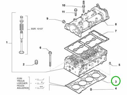 55209070 Koppakking 1.3 MJTD Sp 0.72mm Alfa Romeo Mito