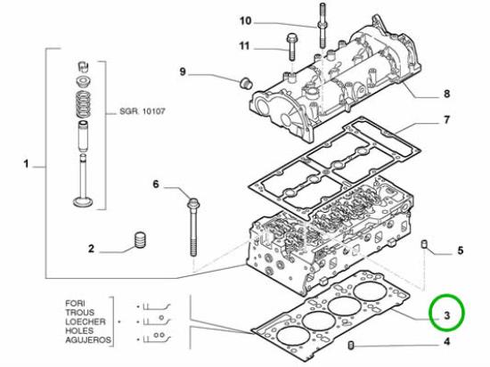 55209070 Koppakking 1.3 MJTD Sp 0.72mm Alfa Romeo Mito