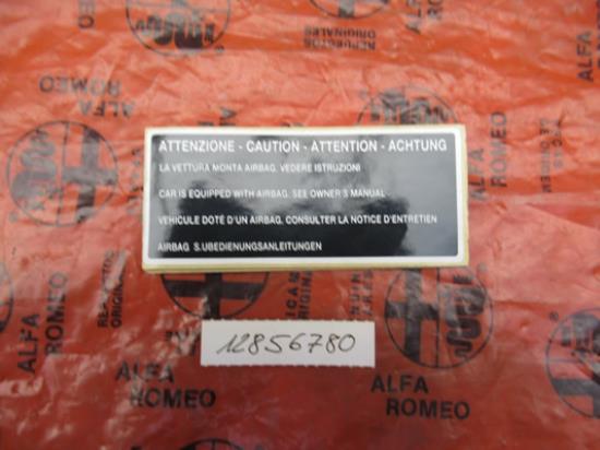 12856780 Waarschuwingssticker airbag
