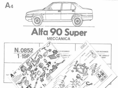 MF0852-1 - Onderdelen catalogus Mechanisch deel 1 - Alfa Romeo 90 Super