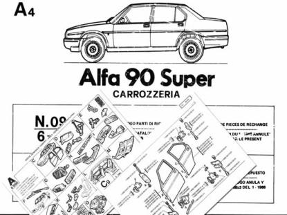 MF0926 - Onderdelen catalogus Carrosserie - Alfa Romeo 90 Super