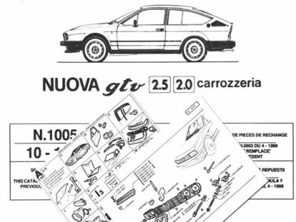 MF1005 - Onderdelen catalogus  Carrosserie - Alfa Romeo Nuova GTV 2.5 2.0