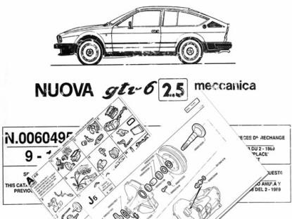 MF60495137 - Onderdelen catalogus Mechanisch - Alfa Romeo Nuova GTV6 2.5