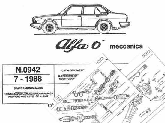 MF0942 - Onderdelen catalogus Mechanisch - Alfa Romeo Sei 6 (vanaf 1979)