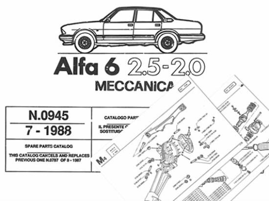 MF0945 - Onderdelen catalogus Mechanisch - Alfa Romeo Sei 6 (vanaf 1983)