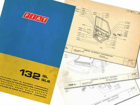 MF60310391 - Onderdelen catalogus Carrosserie - Fiat 132 GL en GLS