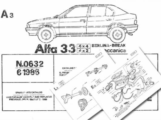 MF0632 - Onderdelen catalogus Carrosserie - Alfa Romeo 33